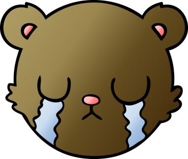 Bir insan tarafından çizilmiş şirin oyuncak ayı suratı.