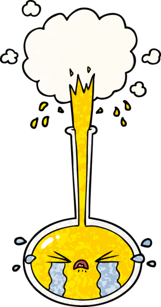 Ağlayan karikatür bilim deneyi bir insan tarafından çizilmiş ağlama