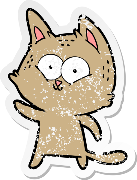 Bir insan tarafından çizilen çizgi film kedisinin sıkıntılı çıkartması.