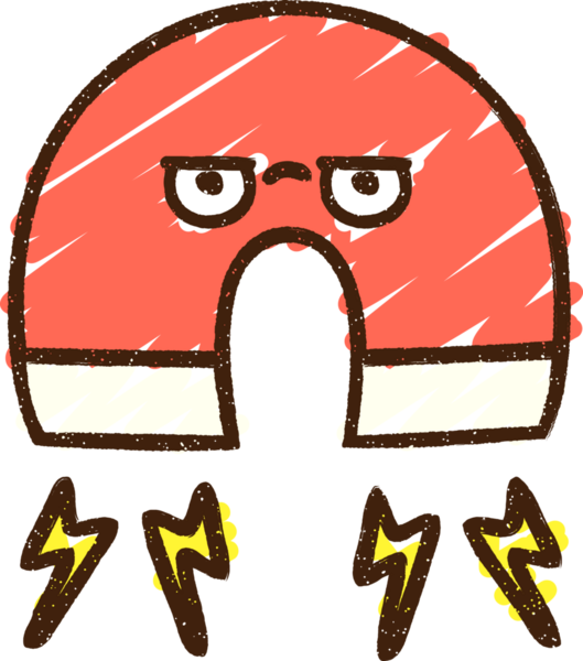 Bir insan tarafından çizilen mıknatıs tebeşiri