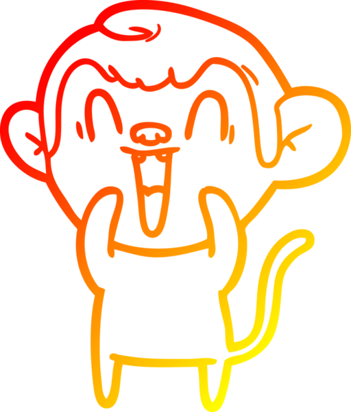 Bir insan tarafından çizilmiş gülen maymun çizgi çizimi.