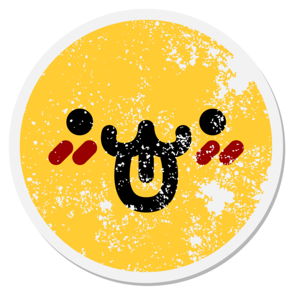 Bir insan tarafından çizilmiş, dilinden sallanan sevimli bir hayvan.