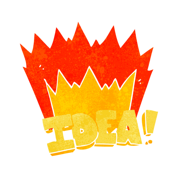 Bir insan tarafından çizilmiş serbest çizim retro karikatür fikri sembolü