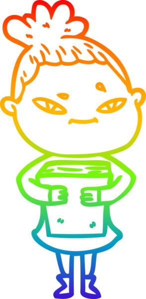 gökkuşağı gradyan çizimi bir insan tarafından çizilmiş bir karikatür kadın