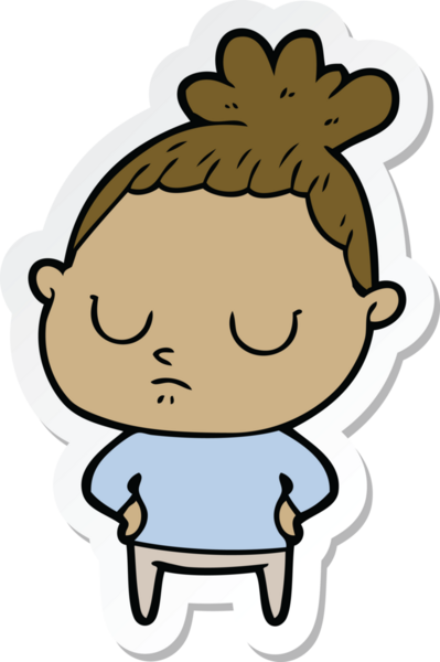 Bir insan tarafından çizilmiş bir karikatür çıkartması.