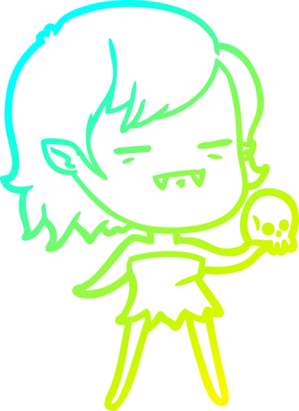 Bir insan tarafından çizilmiş bir ölümsüz vampir kız çizgi filmi.