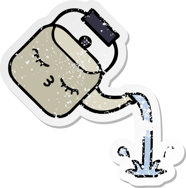 Bir insan tarafından çizilmiş tatlı bir karikatürün sıkıntılı çıkartması.