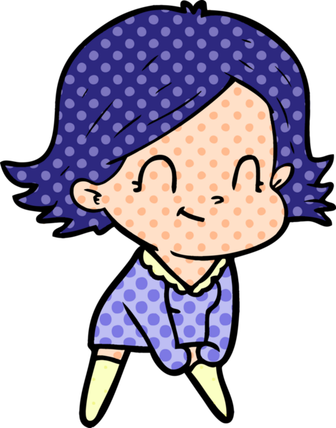 Bir insan tarafından çizilmiş karikatür dostu kız.