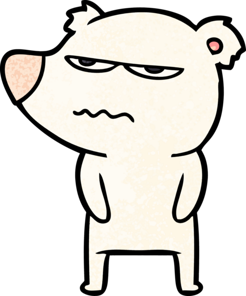 Bir insan tarafından çizilmiş kızgın ayı kutup karikatürü.