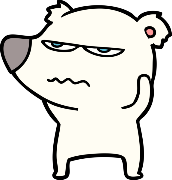 Bir insan tarafından çizilmiş kızgın ayı kutup karikatürü.