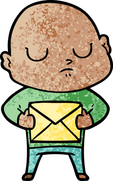 bir insan tarafından çizilmiş kel bir adam.