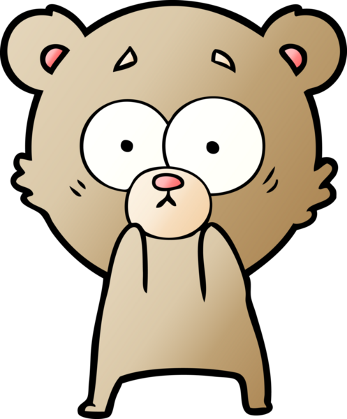 Bir insan tarafından çizilmiş endişeli ayı karikatürü