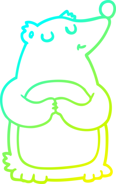 Bir insan tarafından çizilen çizgi film ayısının soğuk gradyan çizgisi.