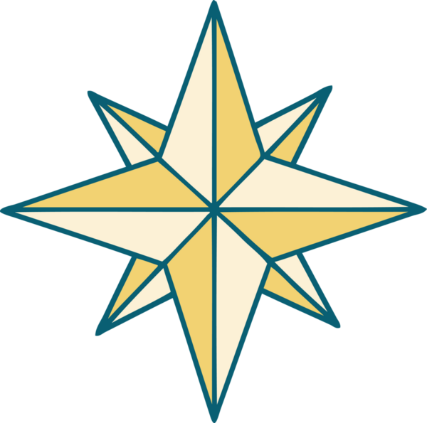 Bir insan tarafından çizilmiş bir yıldızın ikonik dövme şekli