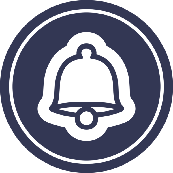 Bir insan tarafından çizilmiş eski bir çan dairesel simgesi