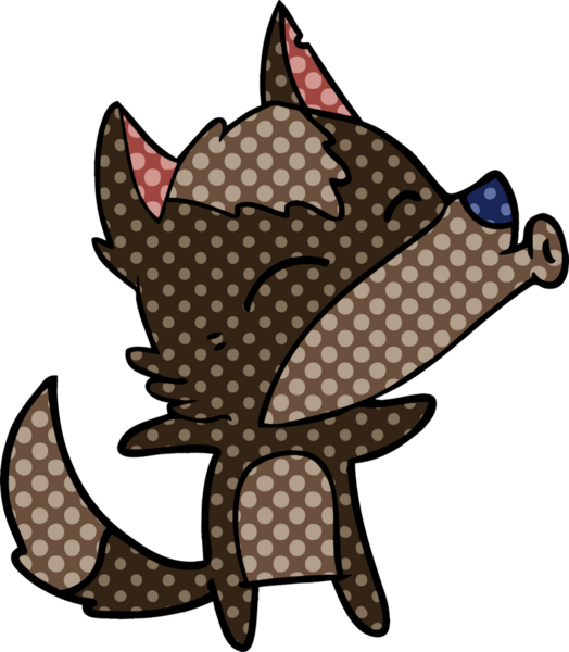 Bir insan tarafından çizilmiş uluyan kurt çizgi filmi.