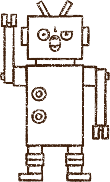 Robot Kömür Bir insan tarafından çizilmiş