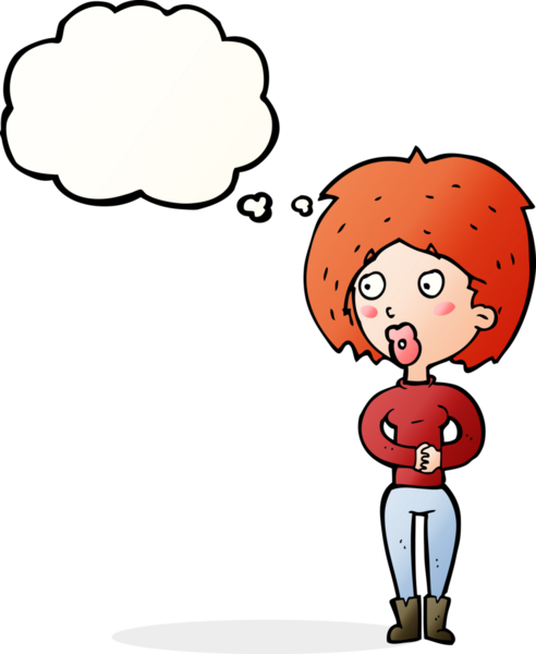 Bir insan tarafından çizilmiş düşünce balonlu bir karikatür.