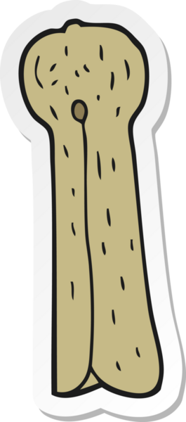 Bir insan tarafından çizilmiş eski bir tahta çivinin çıkartması.