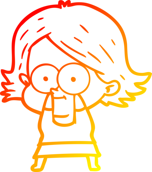 Bir insan tarafından çizilmiş mutlu bir çizgi film kızı çizimi