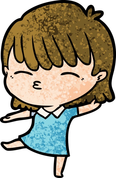 Bir insan tarafından çizilmiş karikatür kadın.