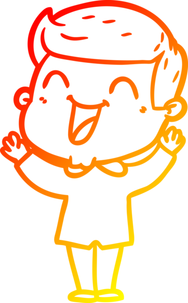 Bir insan tarafından çizilmiş gülen çizgi film karakterinin sıcak çizgi çizimi