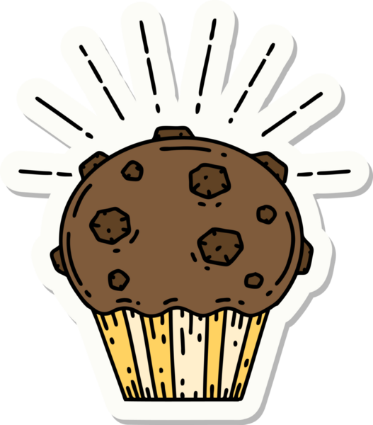 Bir insan tarafından çizilmiş dövme stili çikolatalı kek.