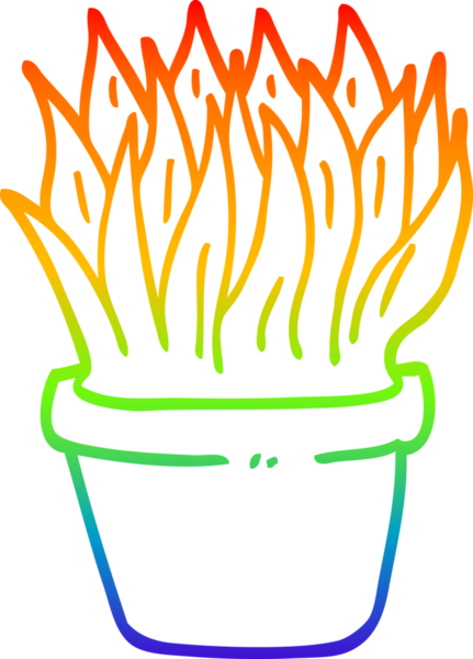 gökkuşağı gradyan çizgi çizimi bir insan tarafından çizilmiş bir karikatür ev bitkisi