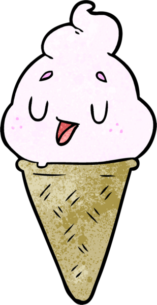 Bir insan tarafından çizilmiş tatlı çizgi film dondurması.