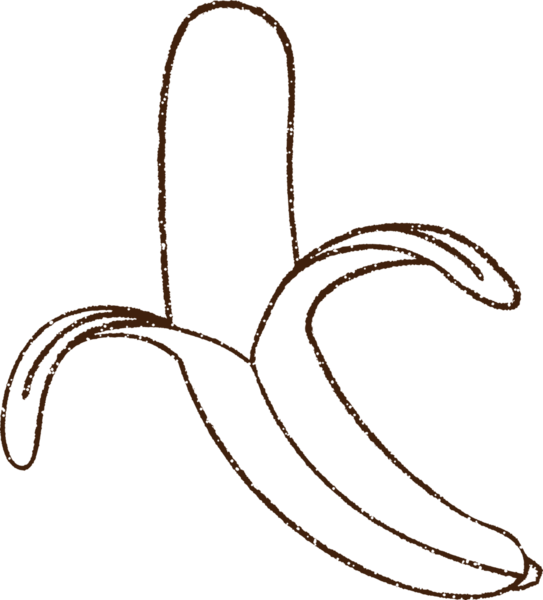 Bir insan tarafından çizilmiş muz kömürü.