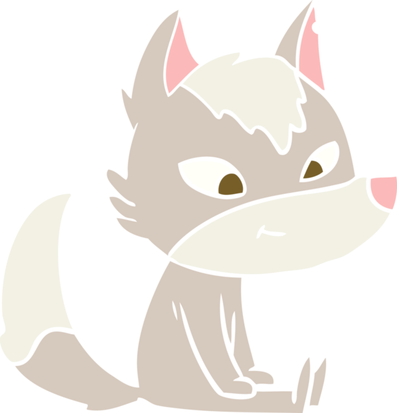 Bir insan tarafından çizilmiş düz renkli çizgi film kurdu.