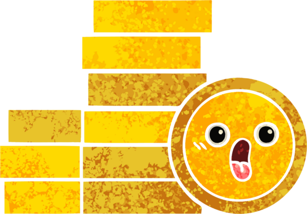 Bir insan tarafından çizilmiş paraların retro illüstrasyon tarzı karikatürü