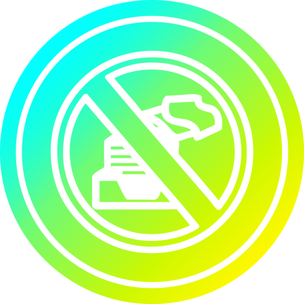 Kağıtsız ofis dairesel simgesi ve bir insan tarafından çizilen havalı gradyan bitiş