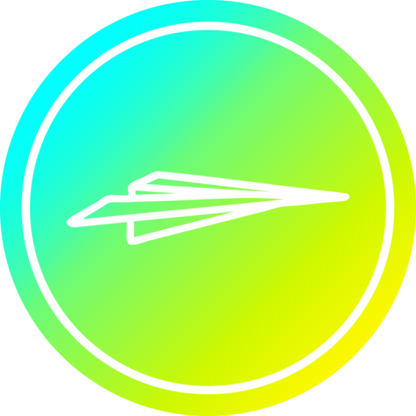 kağıt düzlem dairesel simgesi serin gradyan bir insan tarafından çizilmiş bitiş