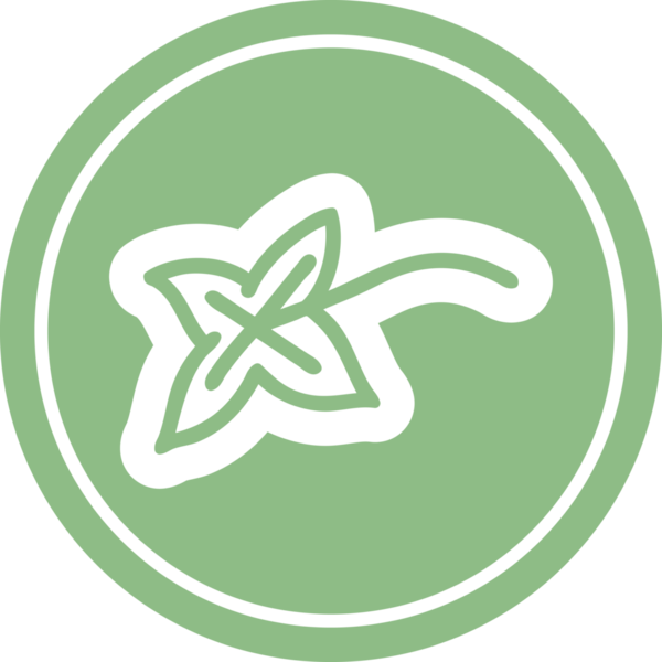 Bir insan tarafından çizilmiş doğal yaprak dairesel simgesi