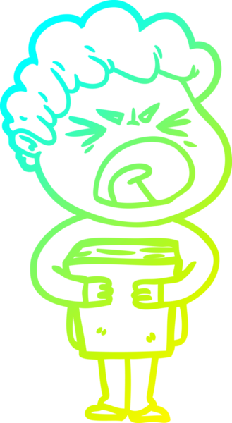 Bir insan tarafından çizilmiş öfkeli bir çizgi film karakteri.