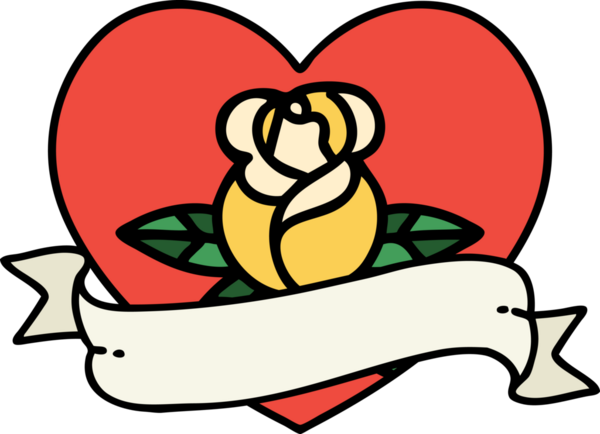 Bir insan tarafından çizilmiş kalp şeklinde geleneksel bir dövme.