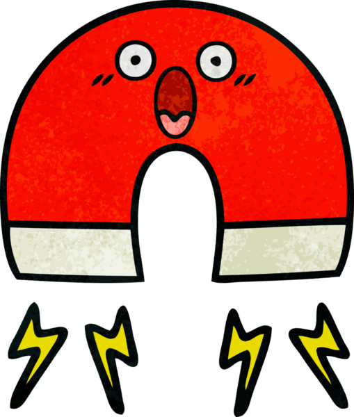 Bir insan tarafından çizilmiş mıknatısın grunge desen karikatürü