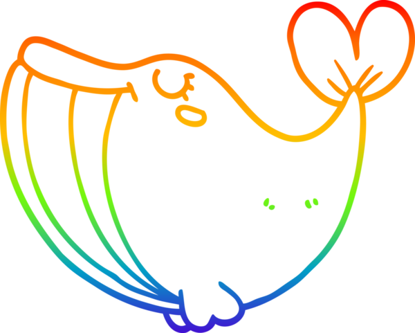 gökkuşağı gradyan çizgisi bir insan tarafından çizilmiş bir karikatür balinası