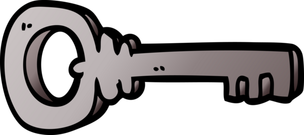 bir insan tarafından çizilmiş karikatür metal anahtarı.