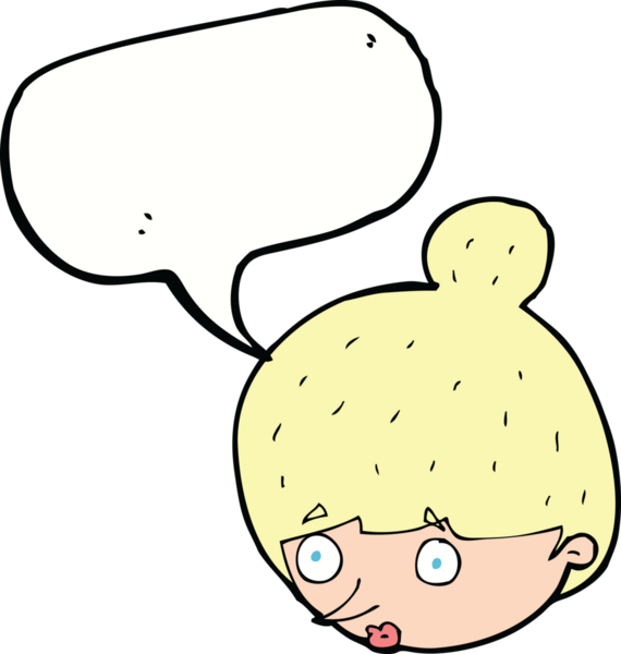 Bir insan tarafından çizilen konuşma baloncuğuyla kadının yüzünü şaşırtan çizgi film.