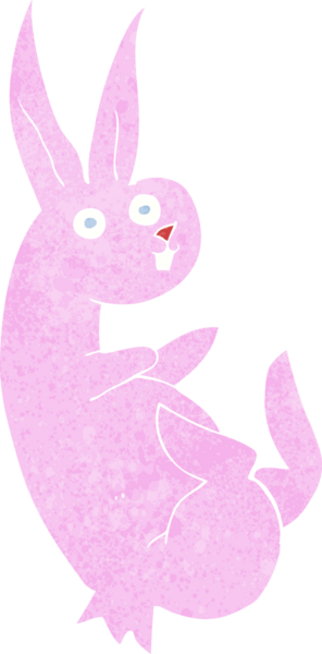 Bir insan tarafından çizilmiş şirin çizgi film tavşanı.