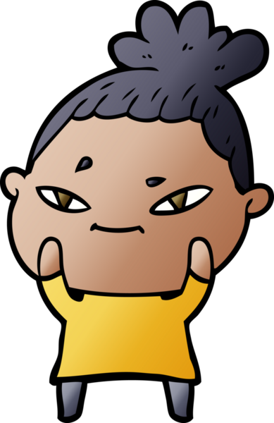 Bir insan tarafından çizilmiş karikatür kadın.