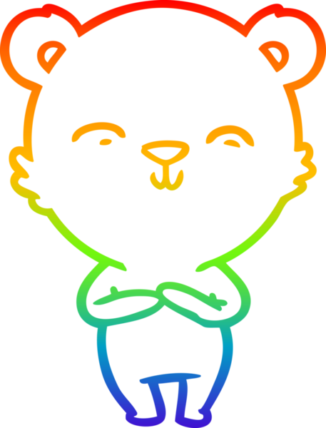 Bir insan tarafından çizilmiş mutlu bir çizgi film ayısının çizimi.