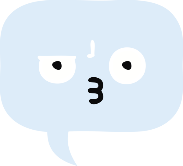 Bir insan tarafından çizilmiş bir konuşma baloncuğunun düz renk retro karikatürü