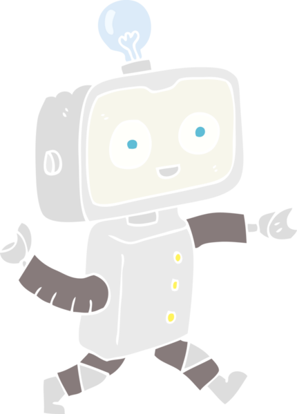 Bir insan tarafından çizilmiş robotun düz renk çizimi