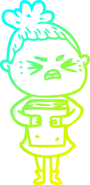 Bir insan tarafından çizilmiş kızgın bir karikatür çizimi.