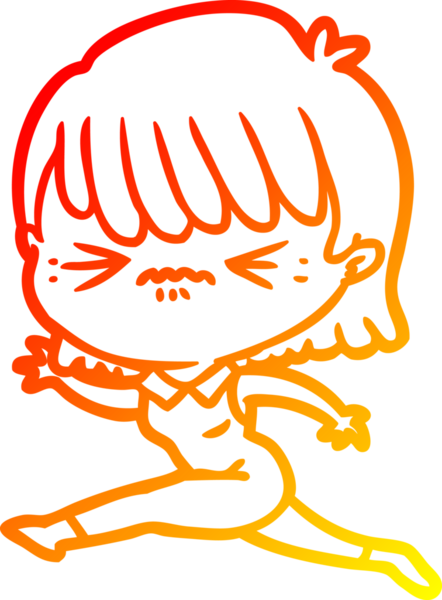 Bir insan tarafından çizilen çizgi film karakterinin sıcak çizgi çizimi