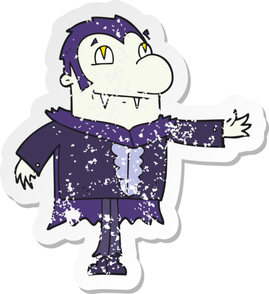 Bir insan tarafından çizilmiş bir vampir çizgi filminin gerilimli yapıştırması.