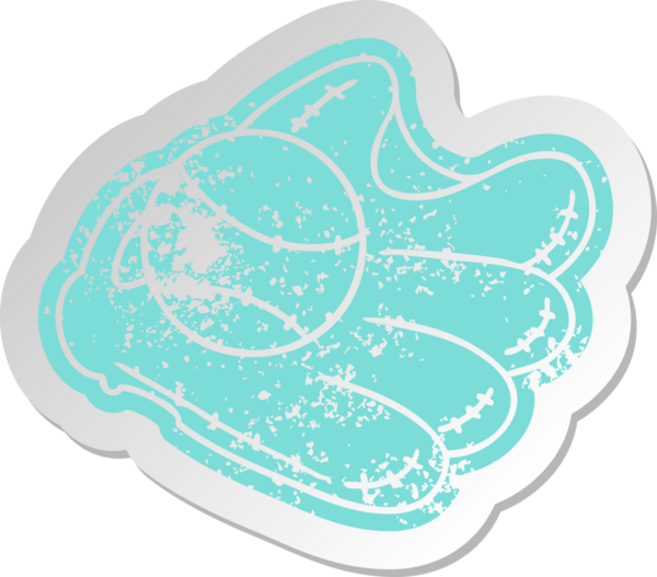 Bir insan tarafından çizilmiş beyzbol sopası ve eldiven.